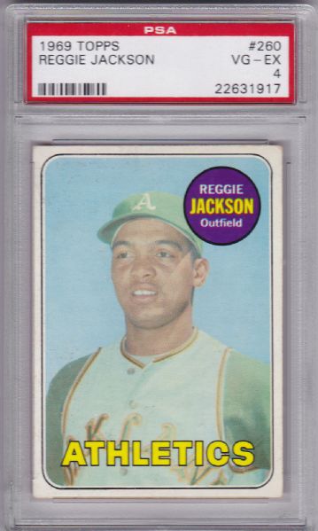 1969 TOPPS #260 REGGIE JACKSON ROOKIE PSA 4