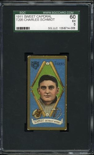 1911 T205 SWEET CAPORAL CHARLES SCHMIDT SGC 60