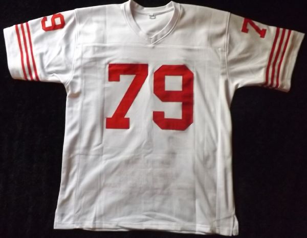 BOB ST. CLAIR 49ERS SIGNED & INSCRIBED STAT JERSEY JSA