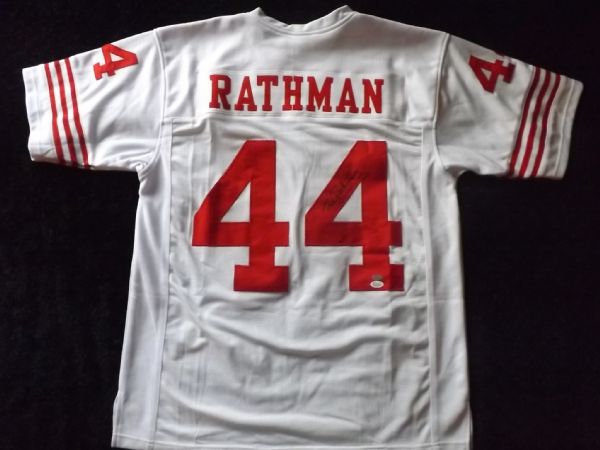 TOM RATHMAN SAN FRANCISCO 49ERS SIGNED JERSEY JSA