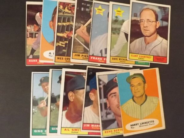 1961 TOPPS SET BUILDER 13 CARD LOT