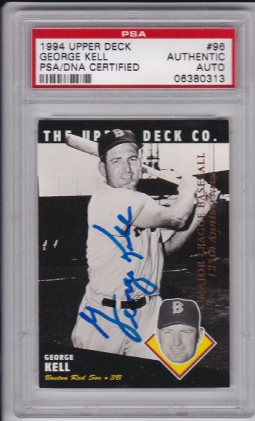 1994 UPPER DECK 125TH ANNIVERSARY #96 GEORGE KELL SIGNED PSA/DNA