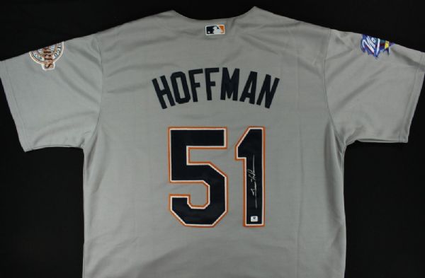 TREVOR HOFFMAN SIGNED MAJESTIC PADRES WORLD SERIES JERSEY