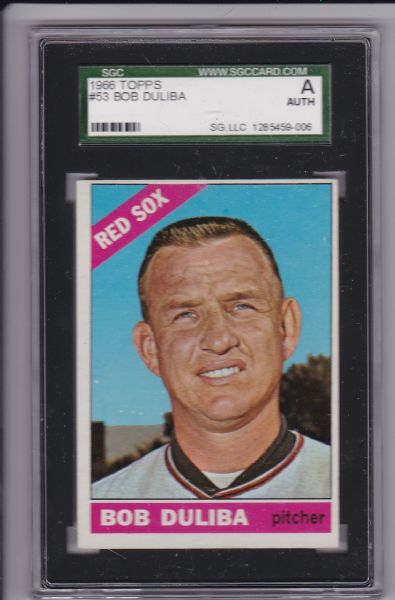 1966 TOPPS #53 BOB DULIBA SGC A