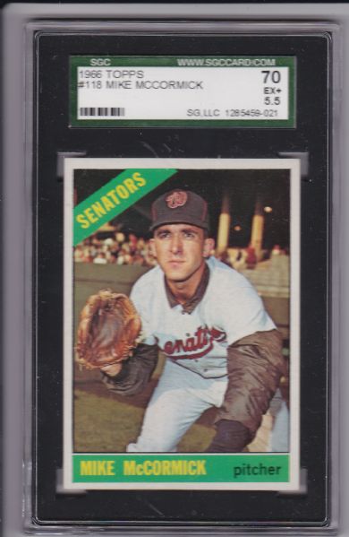 1966 TOPPS #118 MIKE MCCORMICK SGC 70