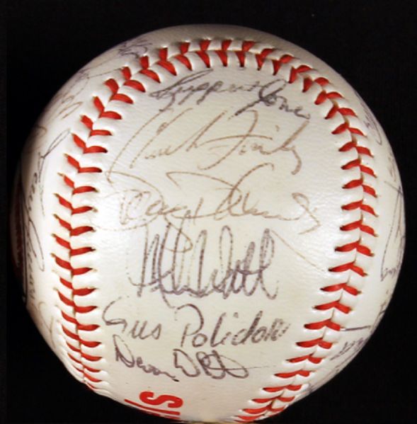 1986 CALIFORNIA ANGELS TEAM 30 SIGNED BASEBALL