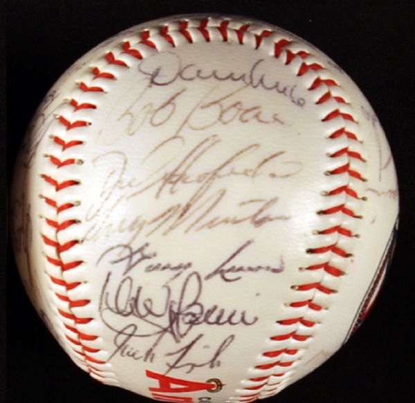 1986 CALIFORNIA ANGELS TEAM 30 SIGNED BASEBALL