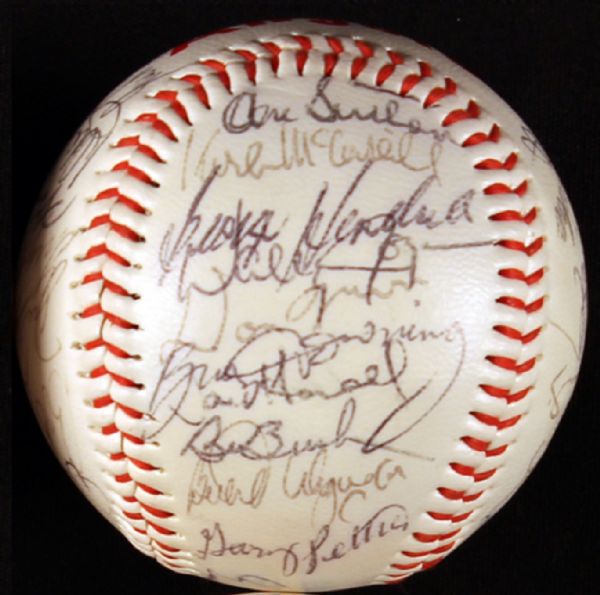 1986 CALIFORNIA ANGELS TEAM 30 SIGNED BASEBALL