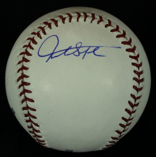 GIANCARLO MIKE STANTON SIGNED OML BASEBALL JSA