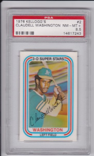 1976 KELLOGG'S #2 CLAUDELL WASHINGTON PSA 8.5