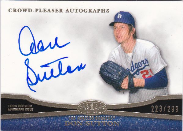 2013 TOPPS TIER ONE CROWD PLEASER AUTOGRAPHS CPA-DS1 DON SUTTON 223/299