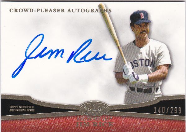 2013 TOPPS TIER ONE CROWD PLEASER AUTOGRAPHS CPA-JR2 JIM RICE 140/299