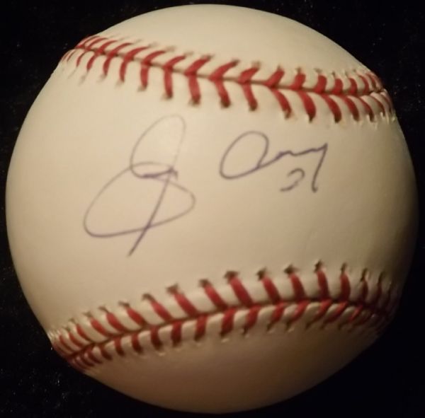 EDGAR RENTERIA SIGNED OML BASEBALL MLB & STEINER