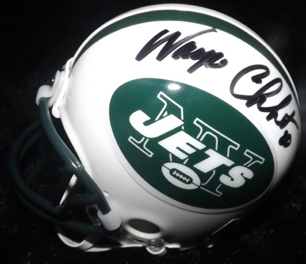 WAYNE CHREBET SIGNED N.Y. JETS MINI HELMET