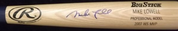 MIKE LOWELL SIGNED PERSONAL MODEL RAWLINGS BIG STICK BAT PSA/DNA