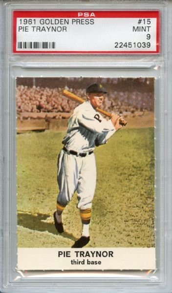 1961 GOLDEN PRESS #15 PIE TRAYNOR PSA 9