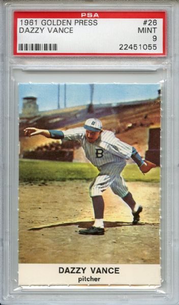 1961 GOLDEN PRESS #26 DAZZY VANCE PSA 9