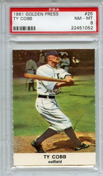 1961 GOLDEN PRESS #25 TY COBB PSA 8