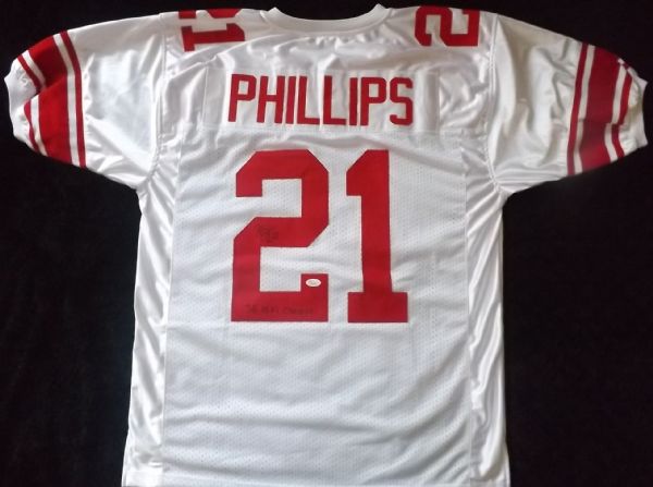 KENNY PHILLIPS SIGNED & INSCRIBED N.Y. GIANTS JERSEY JSA