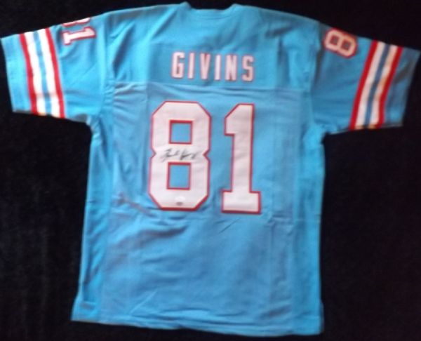 ERNEST GIVINS HOUSTON OILERS SIGNED JERSEY JSA