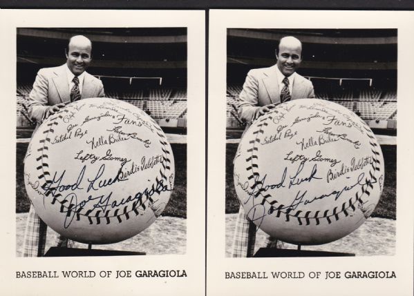 LOT OF 2 - JOE GARAGIOLA SIGNED PHOTOS