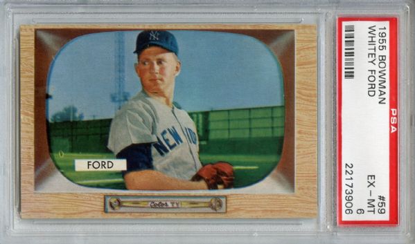 1955 BOWMAN #59 WHITEY FORD #59 PSA 6