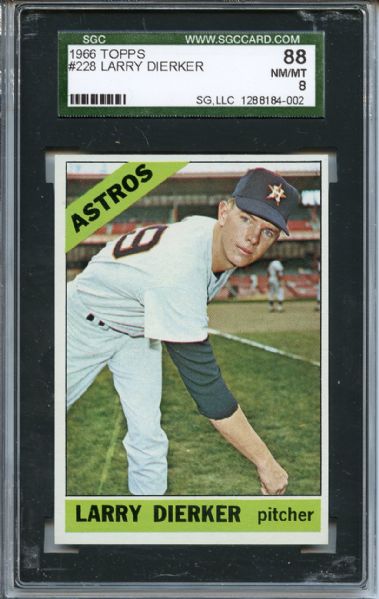 1966 TOPPS #228 LARRY DIERKER SGC 88