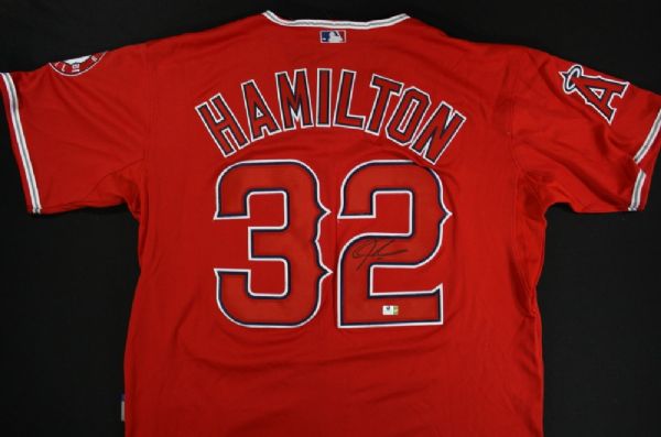 JOSH HAMILTON SIGNED MAJESTIC ANGELS JERSEY