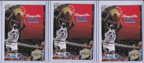 1992-1993 SHAQUILLE O'NEAL 13 CARD ROOKIE LOT