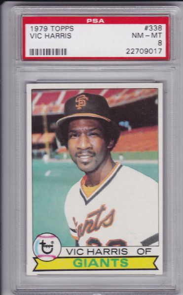 1979 TOPPS #338 VIC HARRIS PSA 8