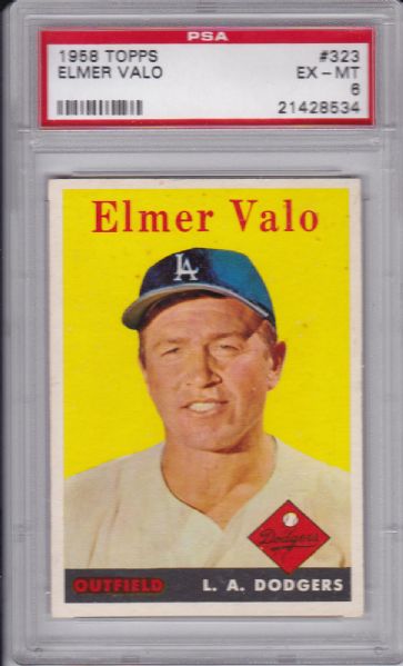 1958 TOPPS #323 ELMER VALO PSA 6