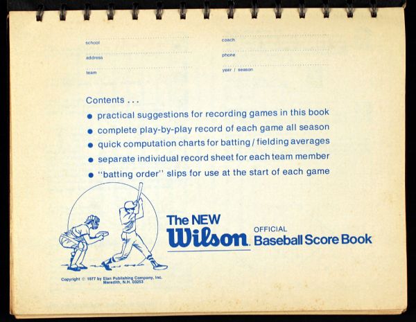 GARY CARTER SIGNED WILSON SCOREBOOK 