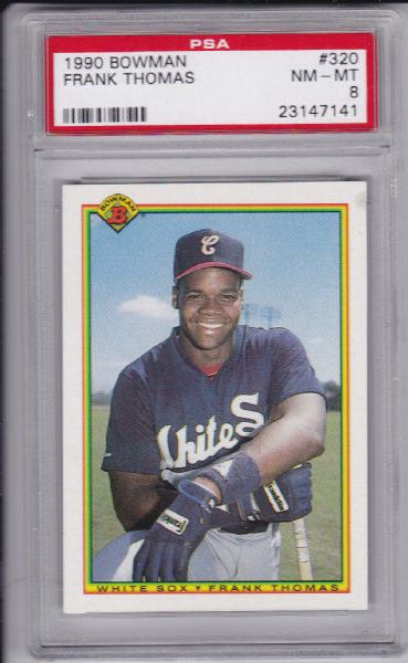 1990 BOWMAN #320 FRANK THOMAS ROOKIE PSA 8 HALL OF FAME!