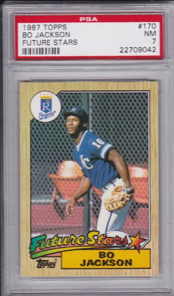 1987 TOPPS #170 BO JACKSON ROOKIE PSA 7