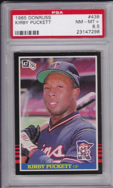 1985 DONRUSS #438 KIRBY PUCKETT ROOKIE PSA 8.5