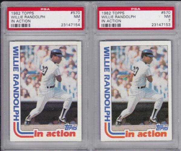 1982 TOPPS #570 WILLIE RANDOLPH LOT OF 2 PSA 7