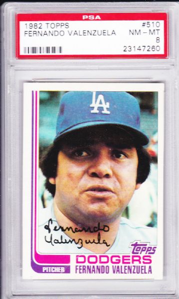 1982 TOPPS #510 FERNANDO VALENZUELA PSA 8