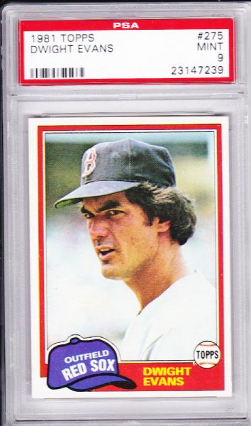 1981 TOPPS #275 DWIGHT EVANS MINT PSA 9