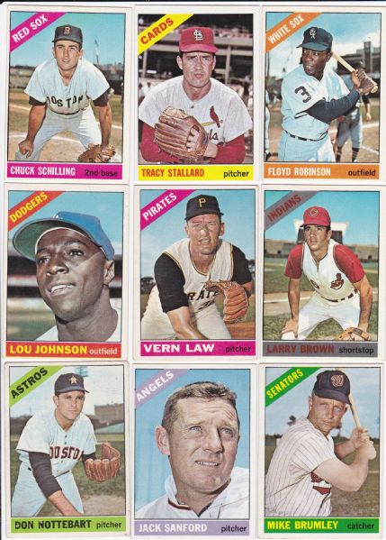 1966 TOPPS BASEBALL LOT OF 82 CARDS NO DUPLICATES 