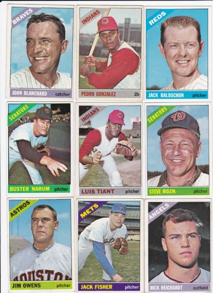 1966 TOPPS BASEBALL LOT OF 82 CARDS NO DUPLICATES 