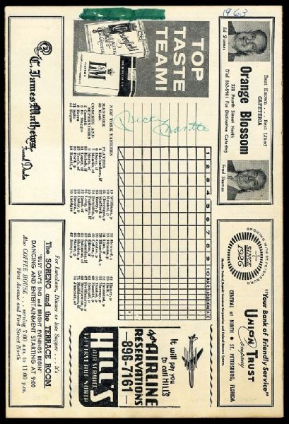 MICKEY MANTLE SIGNED 1963 SPRING TRAINING PROGRAM