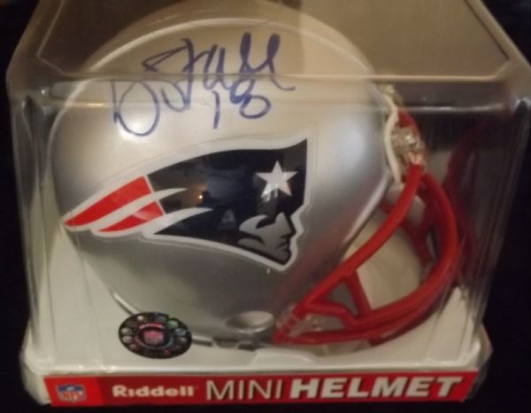 DONTE STALLWORTH SIGNED PATRIOTS MINI HELMET