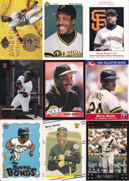 BARRY BONDS LOT OF 33 CARDS WITH INSERTS