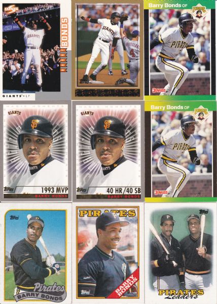 BARRY BONDS LOT OF 33 CARDS WITH INSERTS