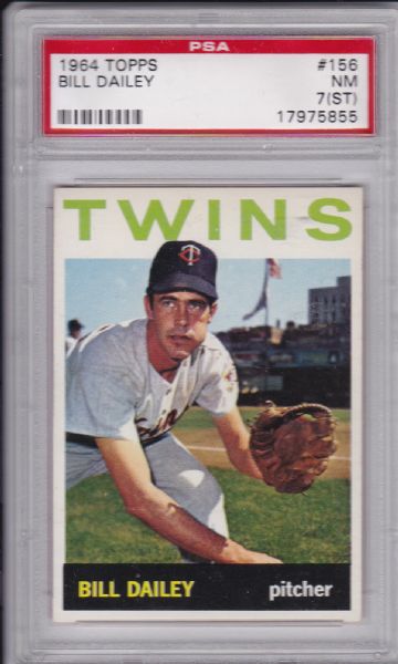 1964 TOPPS #156 BILL DAILEY PSA 7 (st)