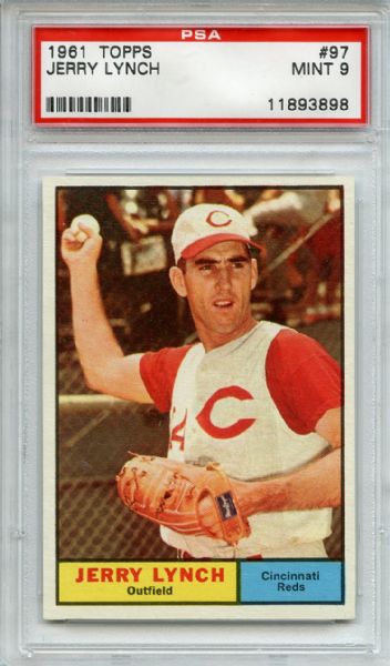 1961 TOPPS #97 JERRY LYNCH MINT PSA 9