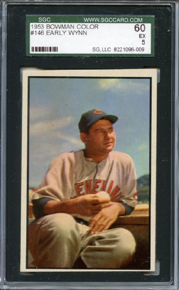 1953 BOWMAN COLOR #146 EARLY WYNN SGC 60