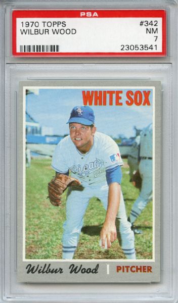 1970 TOPPS #342 WILBUR WOOD PSA 7