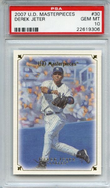 2007 U.D. MASTERPIECES #30 DEREK JETER GEM MINT PSA 10