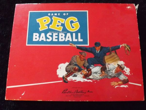 VINTAGE PARKER BROTHERS GAME OF PEG BASEBALL IN ORIGINAL BOX